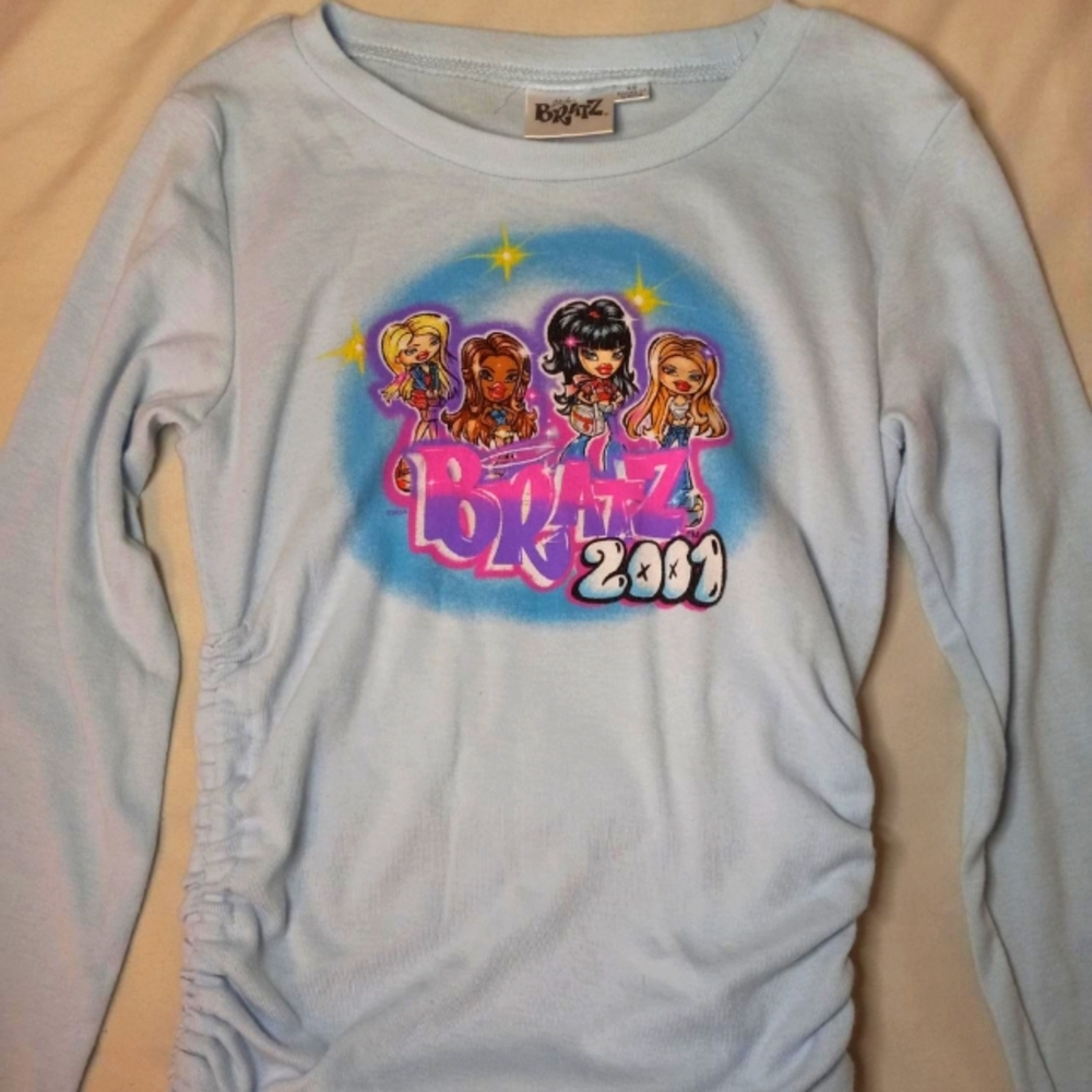 bratz long sleeve light blue shirt size XS